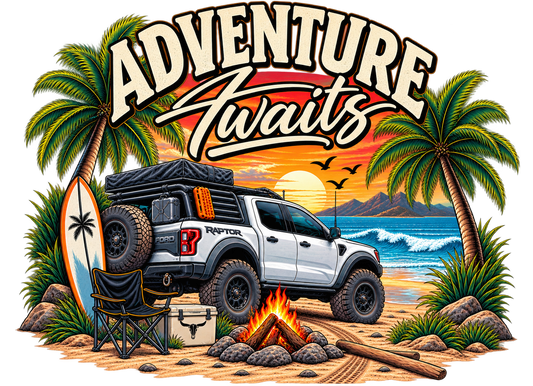 Adventure Awaits Tee, print detail