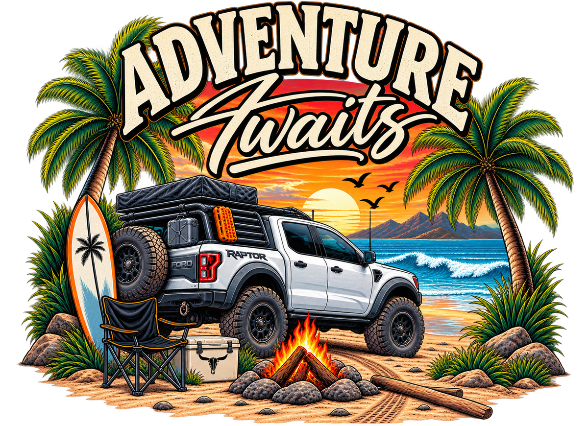 Adventure Awaits Tee, print detail