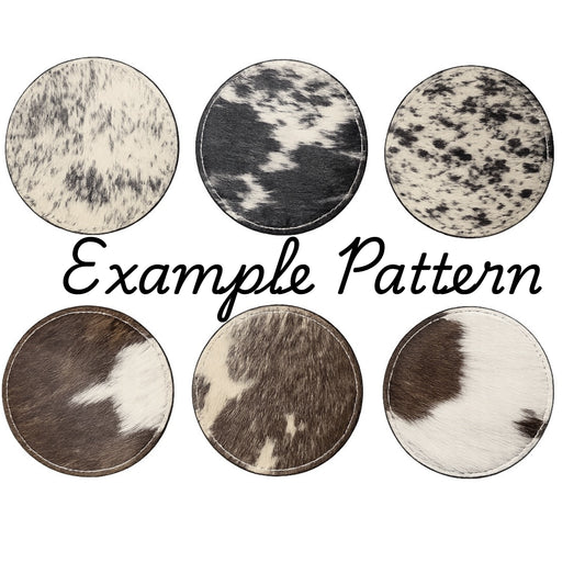 Cowhide coaster example hide patterns