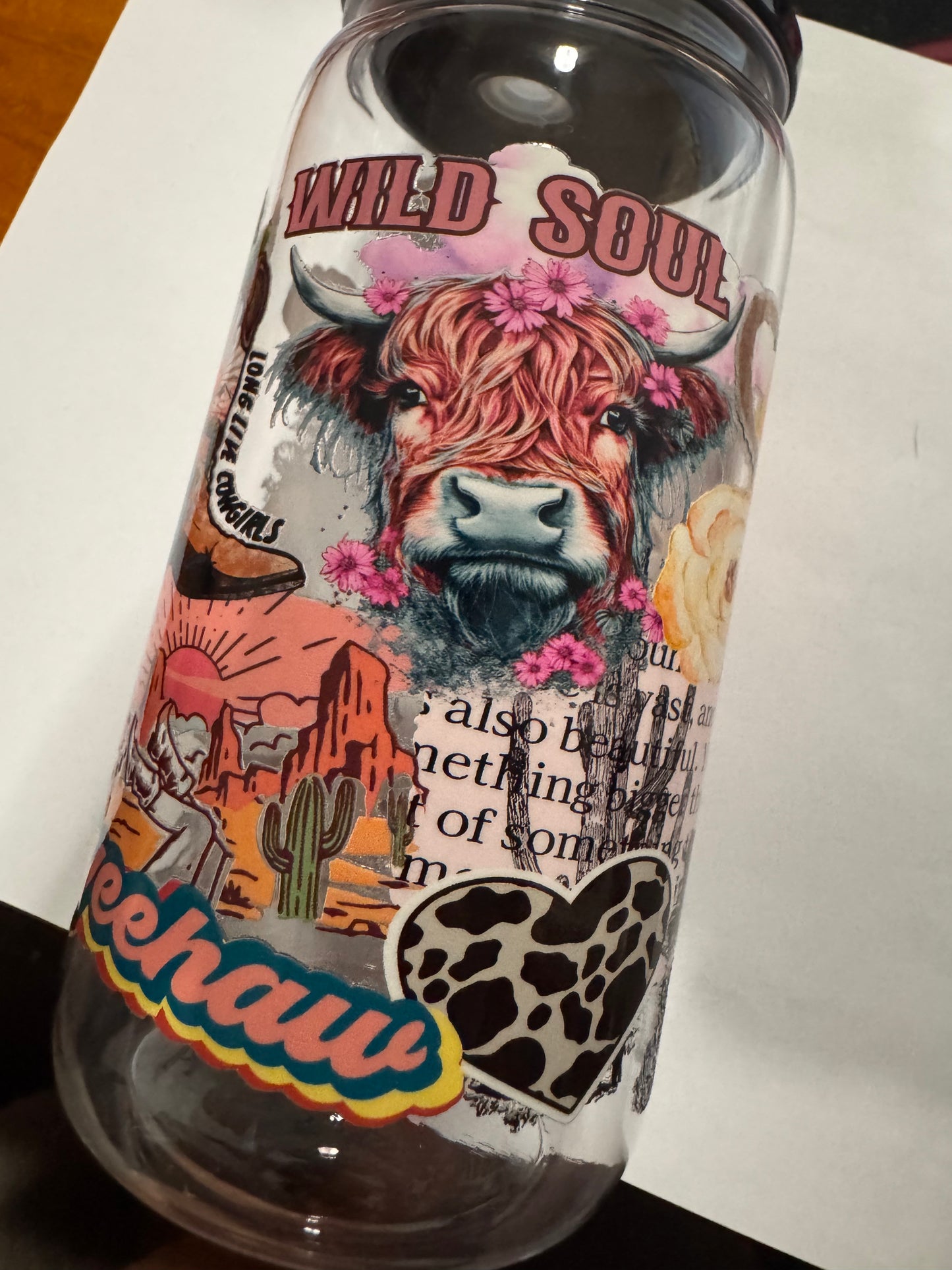 Western Clear Plastic Tumbler Cups with Lids & Straws - 16oz