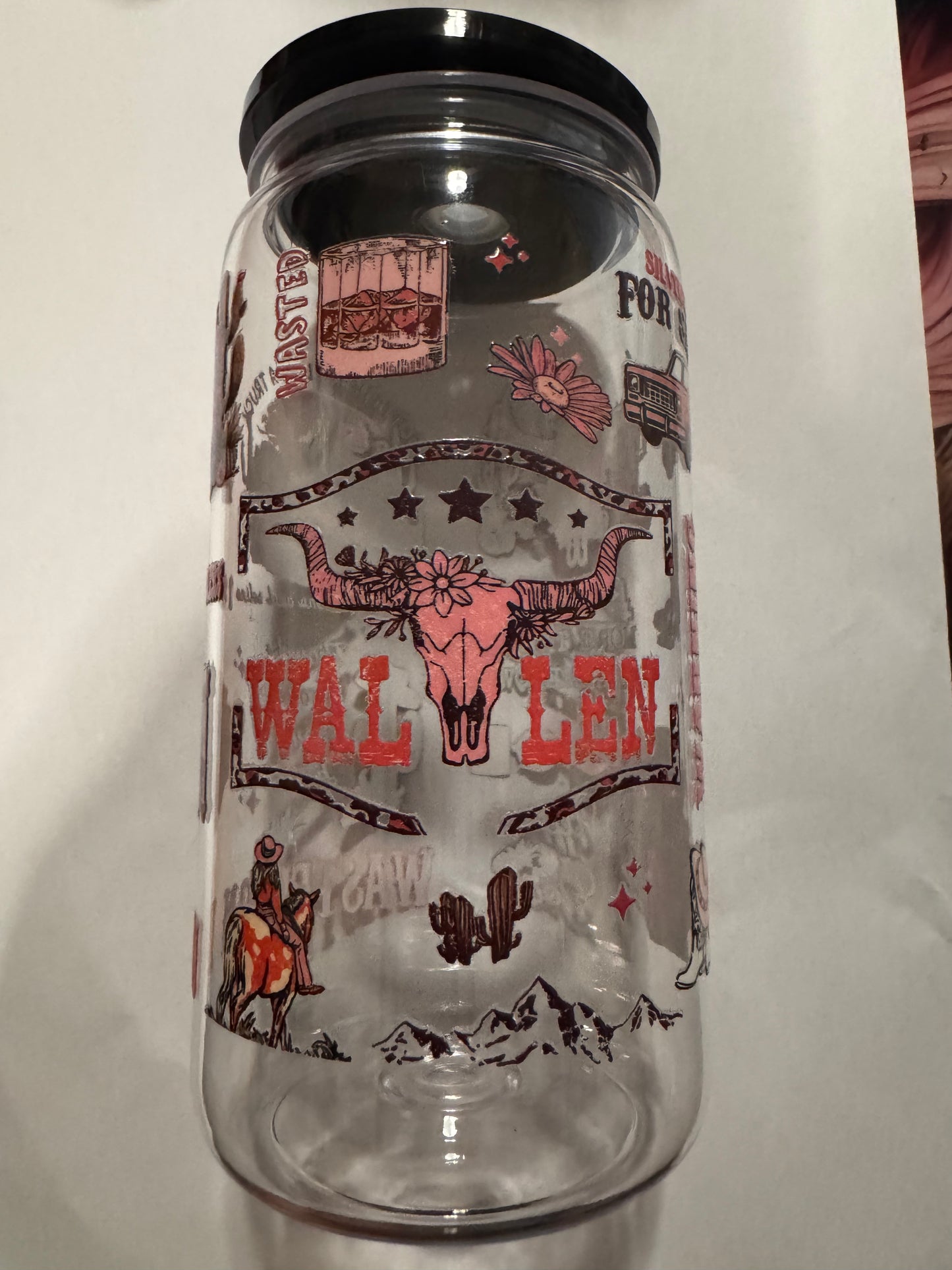 Country print tumbler cup, alternate design