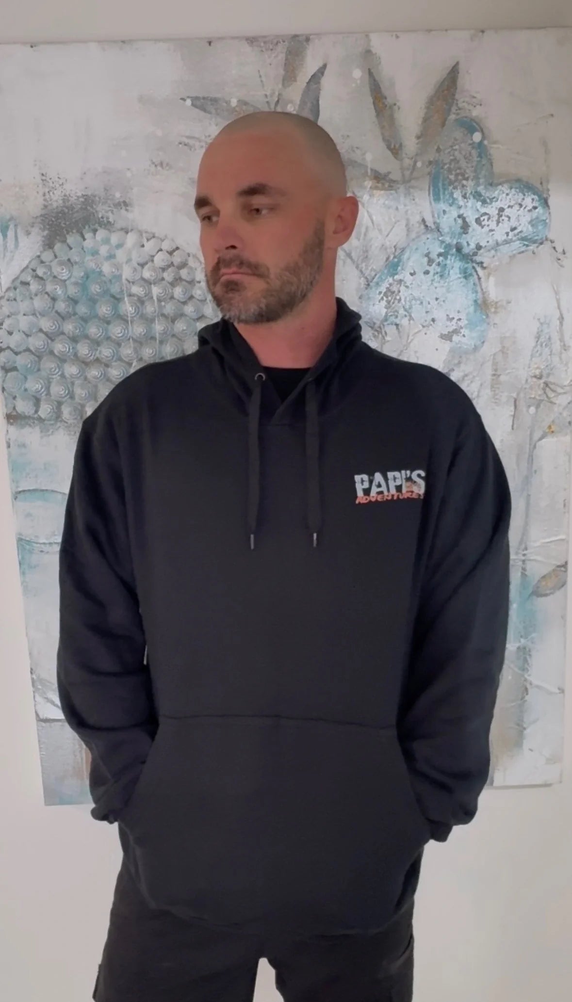 Papi's Adventure jumper, back print detail