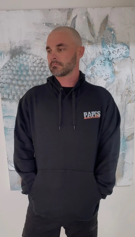 Papi's Adventure jumper, back print detail