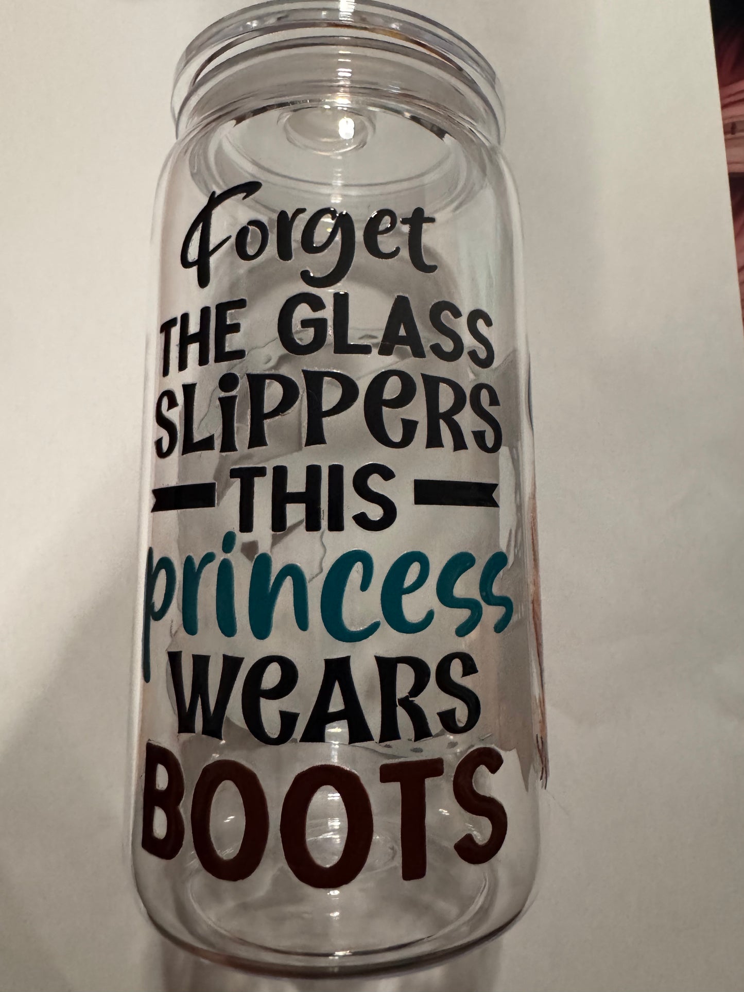 Western Clear Plastic Tumbler Cups with Lids & Straws - 16oz