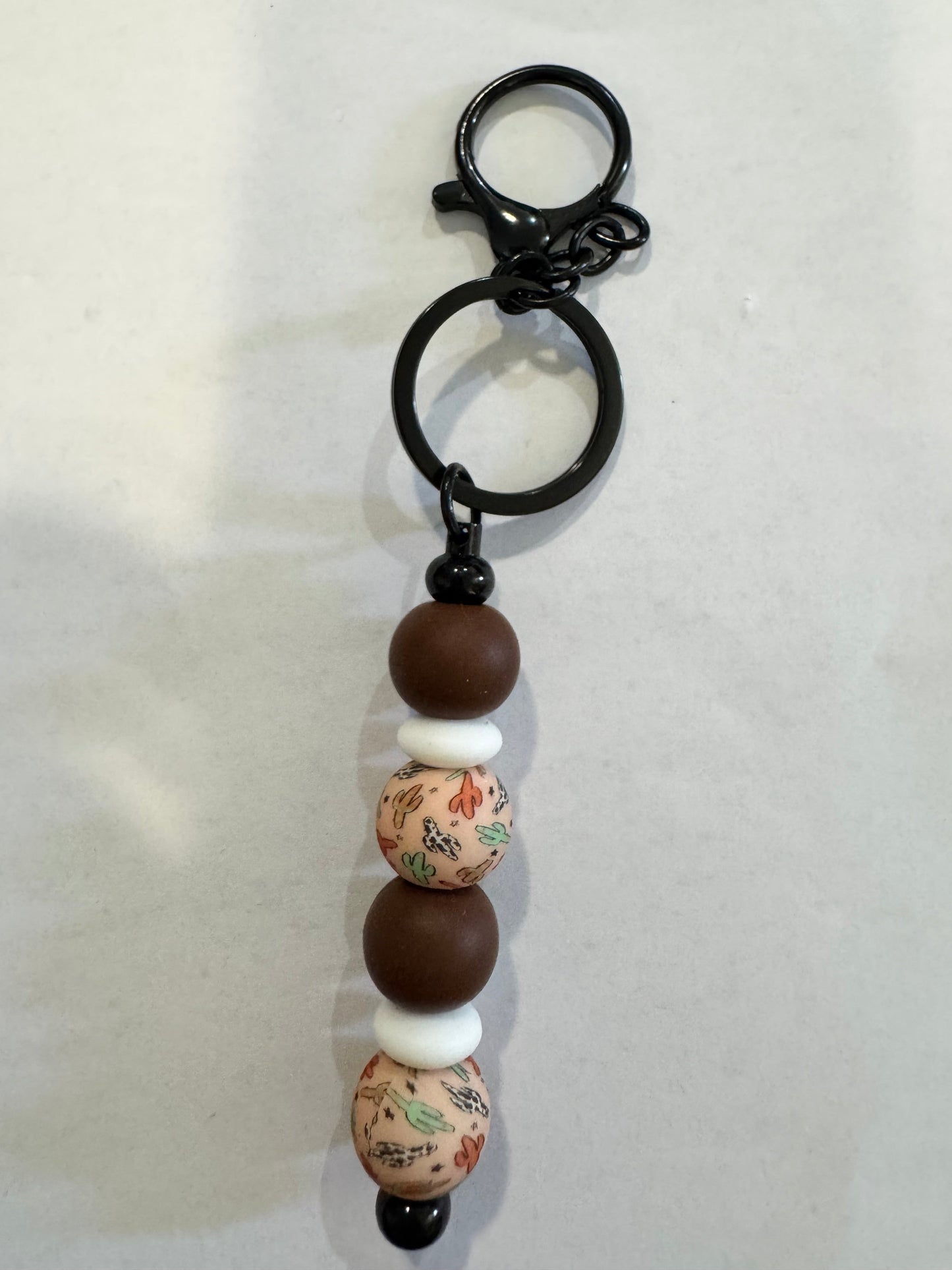 Keychain with beads on a white background
