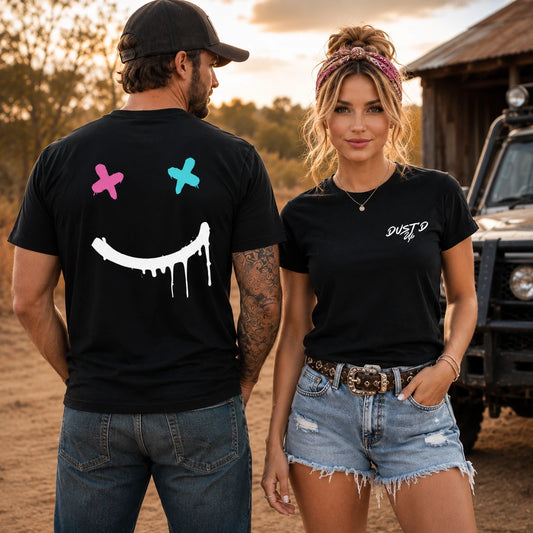 Dust’d Up Smiley Face Country Tee | Camping & 4WD Shirt